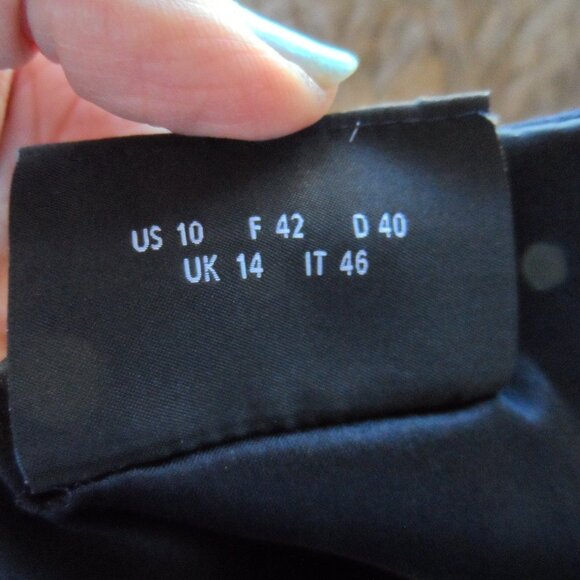 New Akris Navy Blue Wool-Blend V-Neck Sheath Dress Size US 10 - Picture 15 of 16